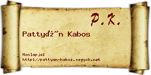 Pattyán Kabos névjegykártya